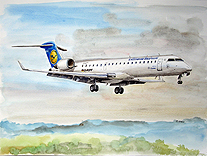 Aquarell Bombardier Canadair CRJ