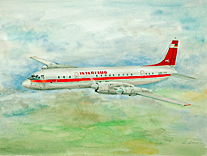 Aquarell Iljuschin IL-18